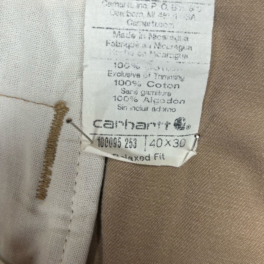 Carhartt Pants Mens 40 x 30 Relaxed Fit Twill Work Pant 5 Pocket Work Utility - Picture 5 of 8